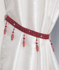 Crystal Beaded Curtain Tie Back (Red)