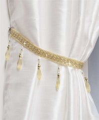 Crystal Beaded Curtain Tie Back (Yellow)
