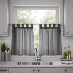 Lucy Pair Voile Tab Top Cafe Curtain Panels