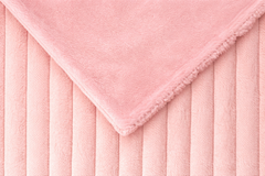 Ribbed Extra Thick Soft Faux Fur Throw (Pink)