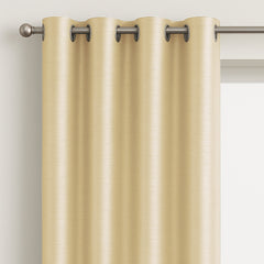 Faux Silk Eyelet Fully Lined Curtains (Cream)
