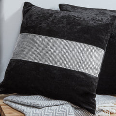 Crushed Velvet Diamante Cushion Covers 20 x 20"