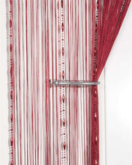 Dew Drop Beaded Chain String Curtain Panel (Wine)