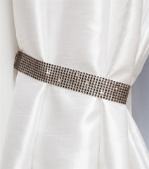 Pair Of Diamante Crystal Tie Backs (Brown)