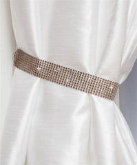 Pair Of Diamante Crystal Tie Backs (Latte)