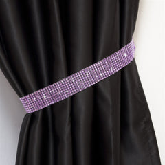 Pair Of Diamante Crystal Tie Backs (Lilac)