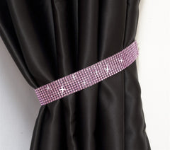 Pair Of Diamante Crystal Tie Backs (Pink)