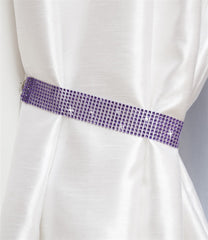 Pair Of Diamante Crystal Tie Backs (Purple)