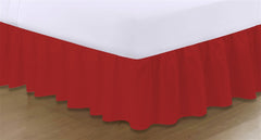 Plain Frilled Valance Sheets - Red