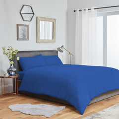 Plain Duvet Cover Bedding Set With Pillowcase (Blue)