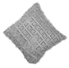 Elsa Faux Silk Eyelet Curtain Panel With Luxurious Fur Top (Silver)