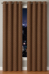 Elsa Square Fur Fabric Lined Eyelet Curtains (Mocha)