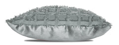 Elsa Square Fur Fabric Lined Eyelet Curtains (Silver)