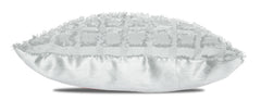 Elsa Square Fur Fabric Lined Eyelet Curtains (White)