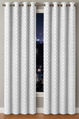 Elsa Square Fur Fabric Lined Eyelet Curtains (White)