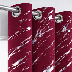 Elyse Thermal Blackout Eyelet Curtains With Silver Foil (Red)