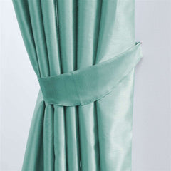 Faux Silk Pencil Pleat Fully Lined Curtains (Duck Egg)