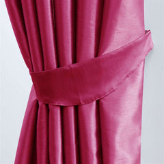Faux Silk Pencil Pleat Fully Lined Curtains (Fuchsia)
