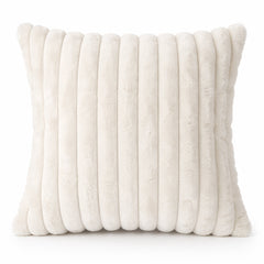 Ribbed Faux Fur Cushion Cover – Soft Plush Decorative Pillow (Multiple Colours and Sizes)