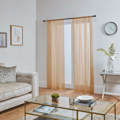 Lucy Pair Slot Top Voile Panels (Latte)