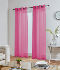 Lucy Pair Eyelet Ring Top Voile Panel (Fuchsia)