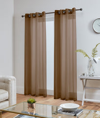 Lucy Pair Eyelet Ring Top Voile Panel (Mocha)