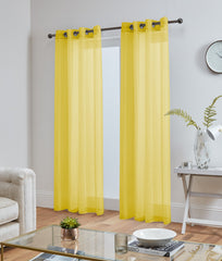 Lucy Pair Eyelet Ring Top Voile Panel (Yellow)