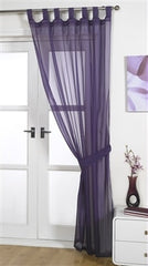 Opaque Tab Top Voile Panel (Aubergine)