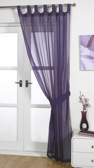 Opaque Tab Top Voile Panel (Aubergine)