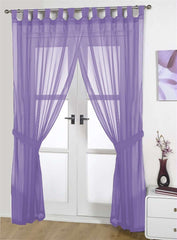 Opaque Pair Tab Top Voile Panels (Lilac)