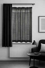 Paris Horizontal Stripe Black Net Curtain
