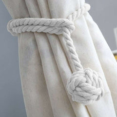 Ball Rope Curtain Tie Backs (White)