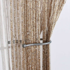 Jazz Glitter String Curtain Panel Latte