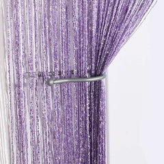 Jazz Large Size Glitter String Curtain Panel Lilac (3m Wide x 3m Drop)