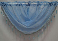 Beaded Voile Swags (Blue)