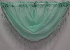 Beaded Voile Swags(Pastel Green)