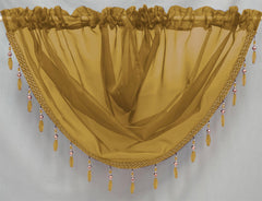 Beaded Voile Swags (Latte)