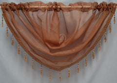 Beaded Voile Swags (Mocha)