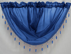 Beaded Voile Swags (Navy)