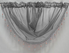 Beaded Voile Swags (Silver)