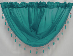 Beaded Voile Swags (Teal)