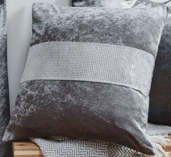 Crushed Velvet Fully Lined Ready Made Eyelet Curtains (Dark Grey)