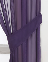 Pair Of Voile Tie Backs (Aubergine)