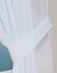 Pair Of Voile Tie Backs (White)