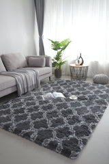 Fluffy Shaggy Area Rug - Non-Slip - Thick Pile Floor Mat (Geometric)