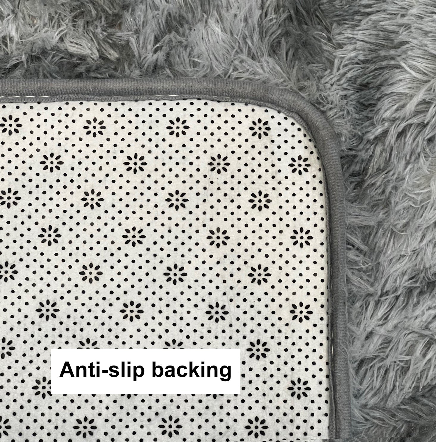 Fluffy Shaggy Area Rug - Non-Slip - Thick Pile Floor Mat (Light Grey)