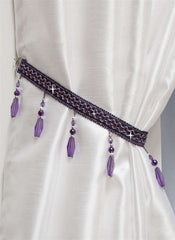 Crystal Beaded Curtain Tie Back (Aubergine)