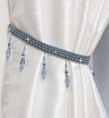 Crystal Beaded Curtain Tie Back (Blue)