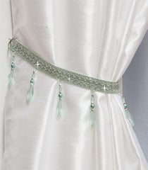Crystal Beaded Curtain Tie Back (Pastel Green)