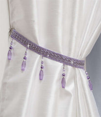 Crystal Beaded Curtain Tie Back (Lilac)